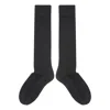 Peper Harow - Made In England Grey Men's Wool Boot Socks - Charcoal In Gray