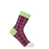 Peper Harow - Made In England Grid Women's Socks – Purple In Purple