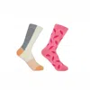 Peper Harow - Made In England Honey Anne & Pink Leaf Women's Socks 2 Pack In Pink