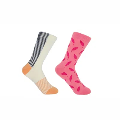 Peper Harow - Made In England Honey Anne & Pink Leaf Women's Socks 2 Pack