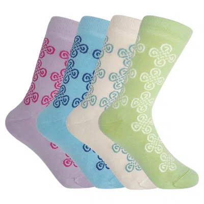 Peper Harow - Made In England Knot Women's Socks Bundle - Heritage In Blue/green/purple/white