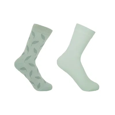 Peper Harow - Made In England Leaf Mint & Classic Baby Blue Women's Socks Bundle In Green