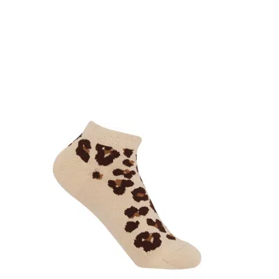 Peper Harow - Made In England Leopard Women's Trainer Socks - Brown