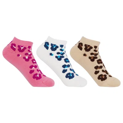 Peper Harow - Made In England Leopard Women Trainer Socks – Bundle In Multi