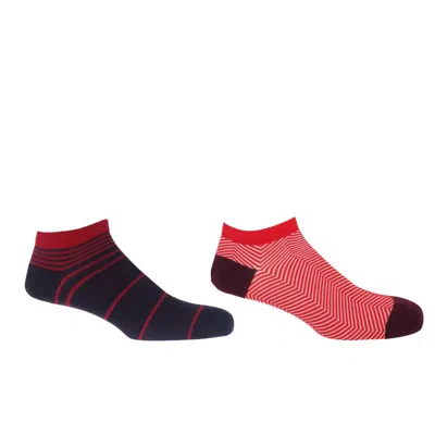 Peper Harow - Made In England Lux Taylor & Retro Red Men's Trainer Socks Bundle In Multi