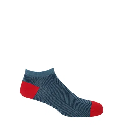 Peper Harow - Made In England Lux Taylor Men's Trainer Socks - Blue