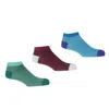 Peper Harow - Made In England Lux Taylor Men's Trainer Socks Bundle - Turquoise, Burgundy & Marine