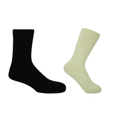 Peper Harow - Made In England Men's Neutrals / Black His And Hers Plain Bed Socks - Black & Cream