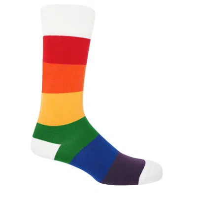 Peper Harow - Made In England Men's Block Stripe Men's Socks – Rainbow