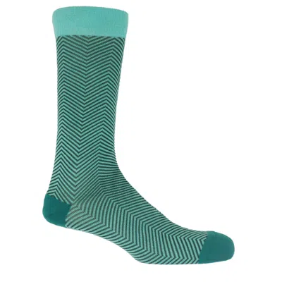 Peper Harow - Made In England Men's Green Lux Taylor Men's Socks – Turquoise