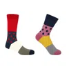 Peper Harow - Made In England Men's His And Hers Mayfair Socks Scarlet And Navy In Blue/red