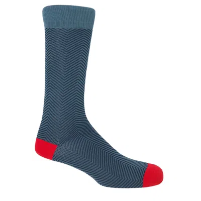 Peper Harow - Made In England Men's Lux Taylor Men's Socks – Blue