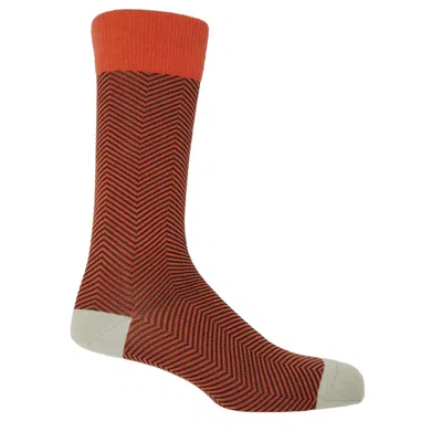 Peper Harow - Made In England Men's Lux Taylor Men's Socks – Orange