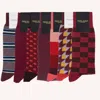 Peper Harow - Made In England Men's Luxury Sock Bundle - Red In Red