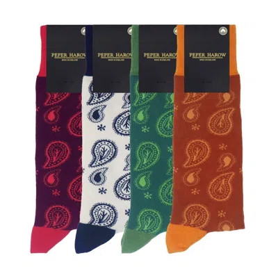 Peper Harow - Made In England Men's Men's Organic Paisley Socks Bundle