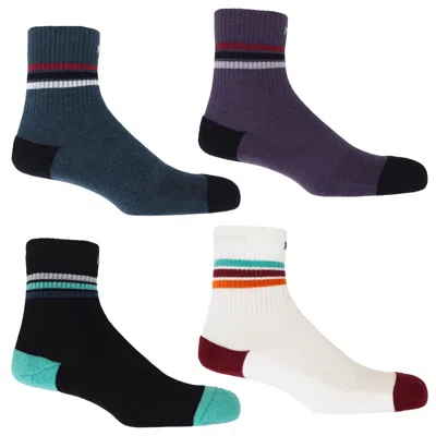 Peper Harow - Made In England Men's Men's Organic Quarter Striped Sport Socks Bundle