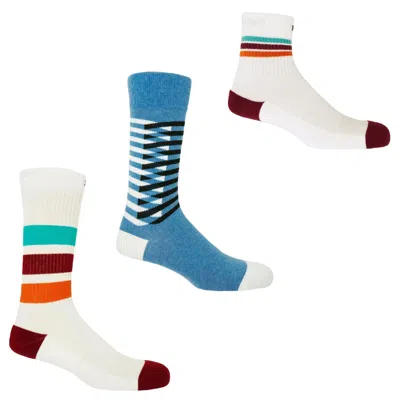 Peper Harow - Made In England Men's Men's Organic Socks Bundle – White, Blue In Multi