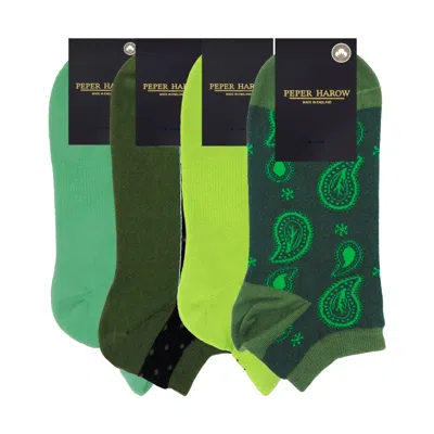 Peper Harow - Made In England Men's Men's Organic Trainer Socks Bundle – Green