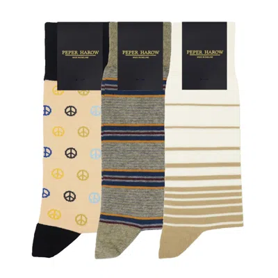 Peper Harow - Made In England Men's Men's Socks Bundle - Beige