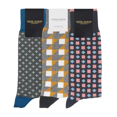 Peper Harow - Made In England Men's Men's Socks Bundle - Grey