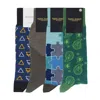 Peper Harow - Made In England Men's Men's Socks Bundle - Winter In Blue/gray/green