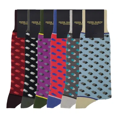 Peper Harow - Made In England Men's Men's Socks Bundle – Disruption In Black/blue/gray/purple/red