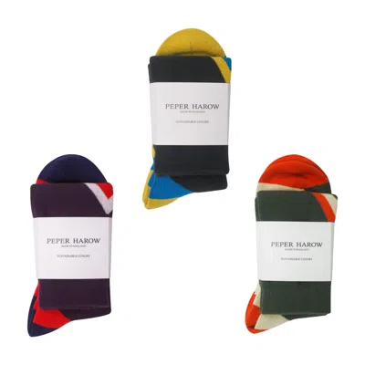 Peper Harow - Made In England Men's Men's Three Pairs Wool Socks Bundle - Ski