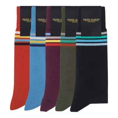 Peper Harow - Made In England Men's Mix Tape Men's Socks - Bundle In Green