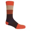 Peper Harow - Made In England Men's Orange Block Stripe Men's Socks – Autumn In Orange