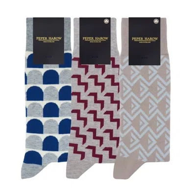 Peper Harow - Made In England Men's Organic Socks Bundle - Grey