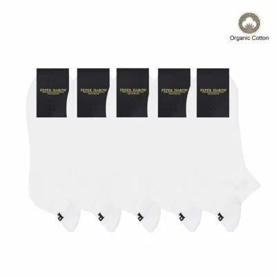 Peper Harow - Made In England Men's Organic White Trainer Sport Socks – Five Pair Bundle