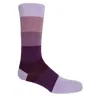 Peper Harow - Made In England Men's Purple Block Stripe Men's Socks – Twilight In Purple