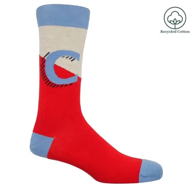 Peper Harow - Made In England Men's Red Alphabet Men's Socks – C