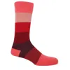 Peper Harow - Made In England Men's Red Block Stripe Men's Socks – Fire In Red