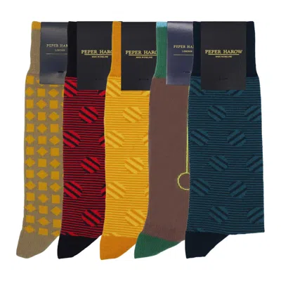 Peper Harow - Made In England Men's Socks Bundle - The Classic Mix In Green