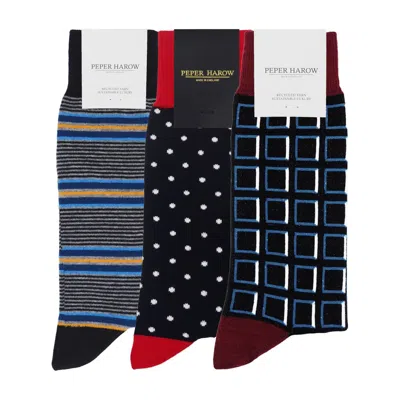 Peper Harow - Made In England Men's Socks Bundle - Three Pairs Black