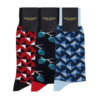 Peper Harow - Made In England Men's Socks Bundle – Royalty In Black/blue/red
