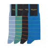 Peper Harow - Made In England Men's Thin Stripe Men's Socks Bundle In Black/blue