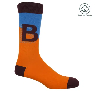 Peper Harow - Made In England Men's Yellow Alphabet Men's Socks – B