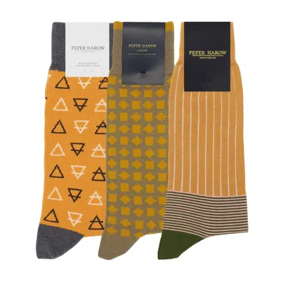 Peper Harow - Made In England Men's Yellow / Orange Men's Socks Bundle - Mustard In Yellow/orange