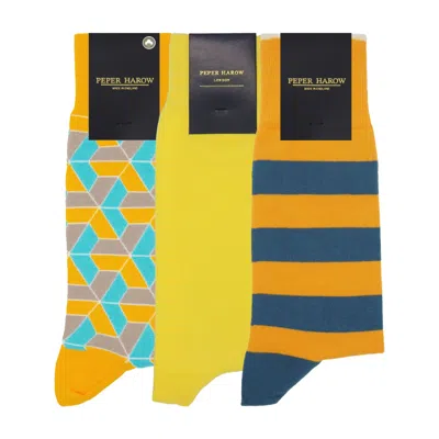 Peper Harow - Made In England Men's Yellow / Orange Men's Socks Bundle - Yellow In Yellow/orange