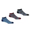 Peper Harow - Made In England Multistripe Men's Trainer Socks Bundle - Navy, Burgundy & Black
