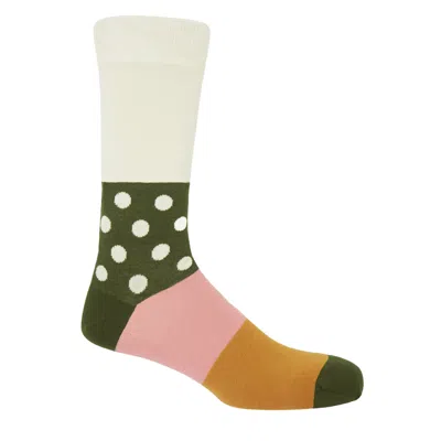 Peper Harow - Made In England Neutrals Mayfair Men's Socks – Cream In Multi