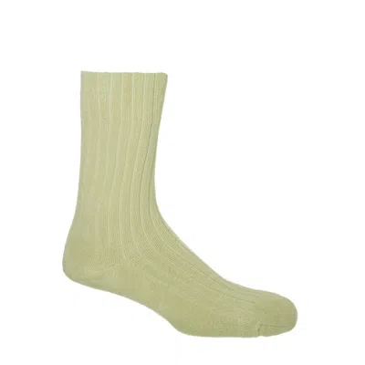 Peper Harow - Made In England Neutrals Ribbed Men's Bed Socks – Cream In White