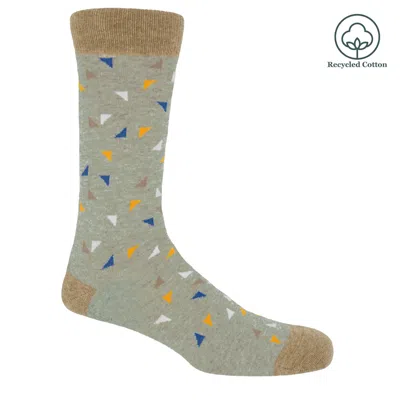 Peper Harow - Made In England Neutrals Trilateral Men's Socks - Beige In Green