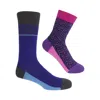 Peper Harow - Made In England Nexus Men & Metaverse Women's Socks Couple Bundle In Blue/purple