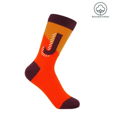 Peper Harow - Made In England Orange Alphabet Women's Socks – J