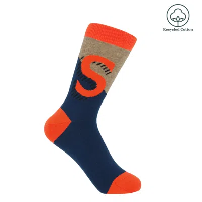Peper Harow - Made In England Orange Alphabet Women's Socks – S