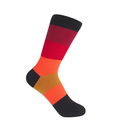 Peper Harow - Made In England Orange Block Stripe Women's Socks – Volcano