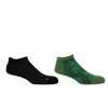 Peper Harow - Made In England Organic Black & Paisley Green Men's Trainer Socks Bundle In Multi